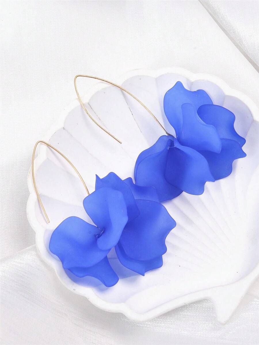 1pair Fashionable Acrylic Floral Earrings For Women, Vacation Style | SHEIN