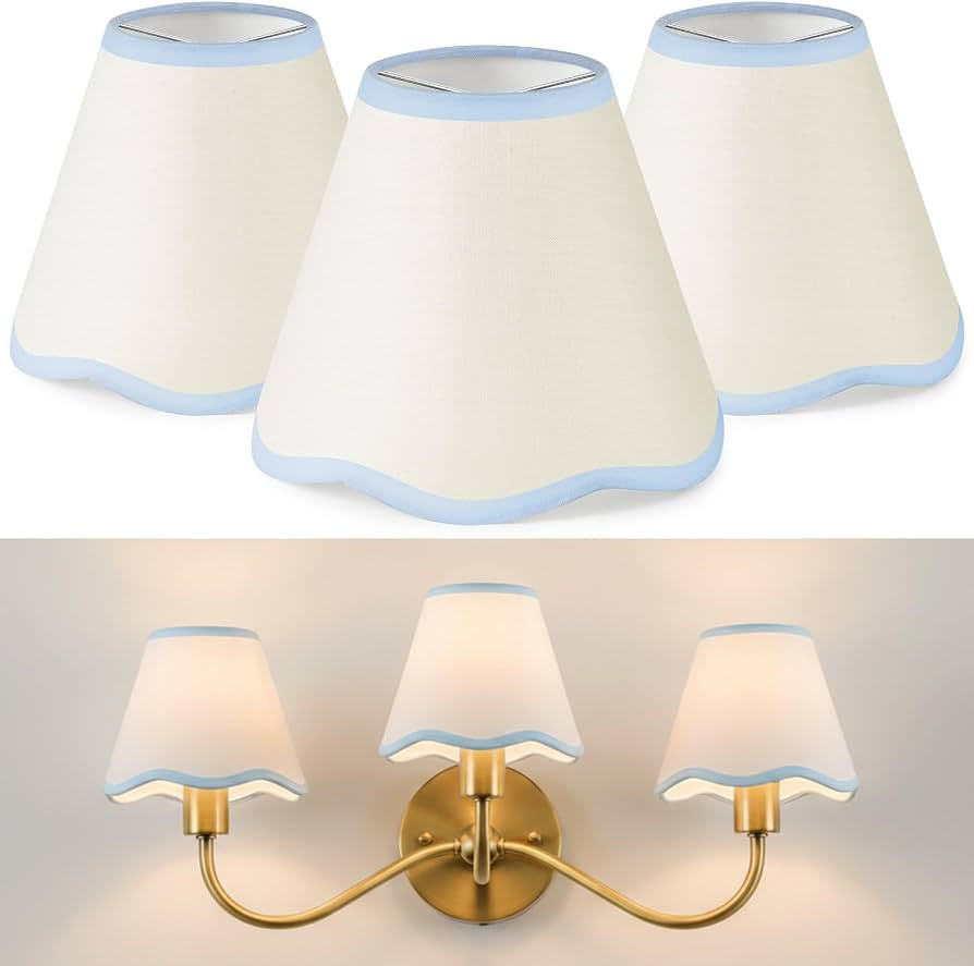 VIHOSE Set of 3 2.9" Top x 5.9" Bottom x 5.1" Height Lamp Shade with Petal Edge Chandelier Shades... | Amazon (US)