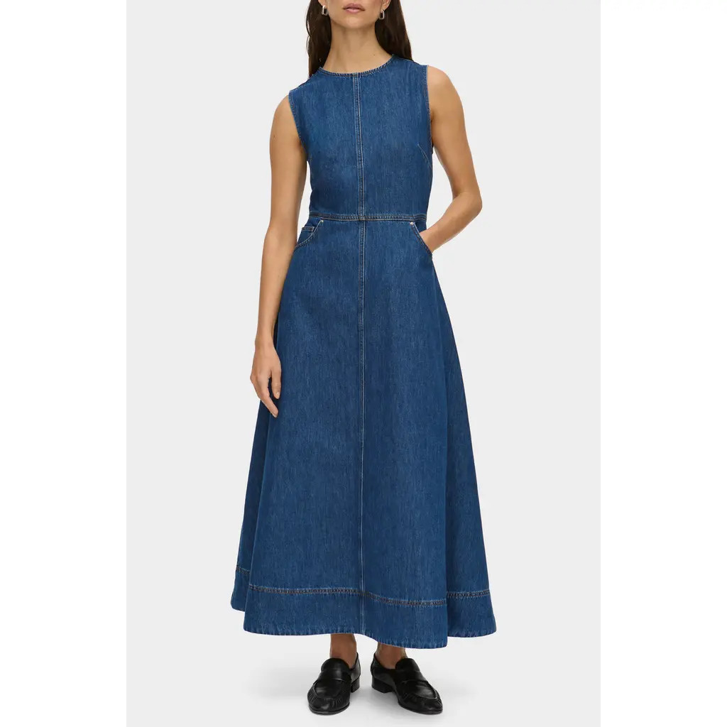 ALIGNE Waterlily Sleeveless Organic Cotton Denim Dress in Mid Blue at Nordstrom Rack, Size 0 | Nordstrom Rack