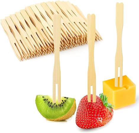 400 Bamboo Appetizer Forks, 3.5 Inch Mini Bamboo Forks for Charcuterie Boards Accessories, Fancy ... | Amazon (US)