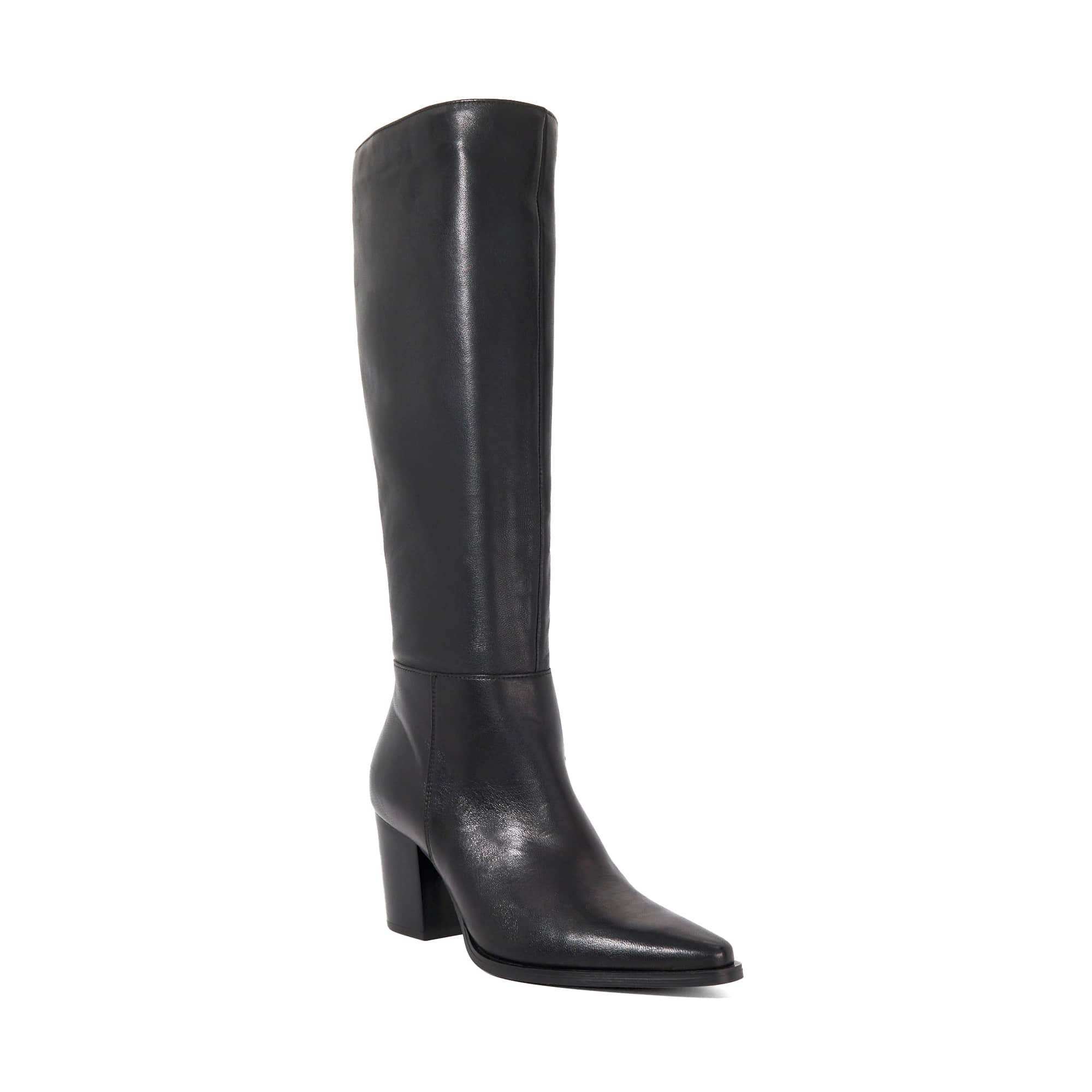 Tenna Leather Block Heel Knee High Boots | Dune (EU)