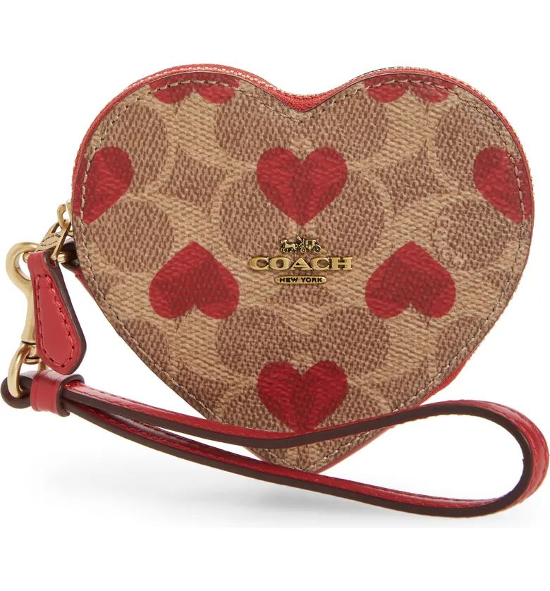 COACH Signature Coated Canvas Heart Wristlet | Nordstrom | Nordstrom