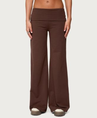 Edikted Womens Wide Leg Fold Over Pants | Macy's