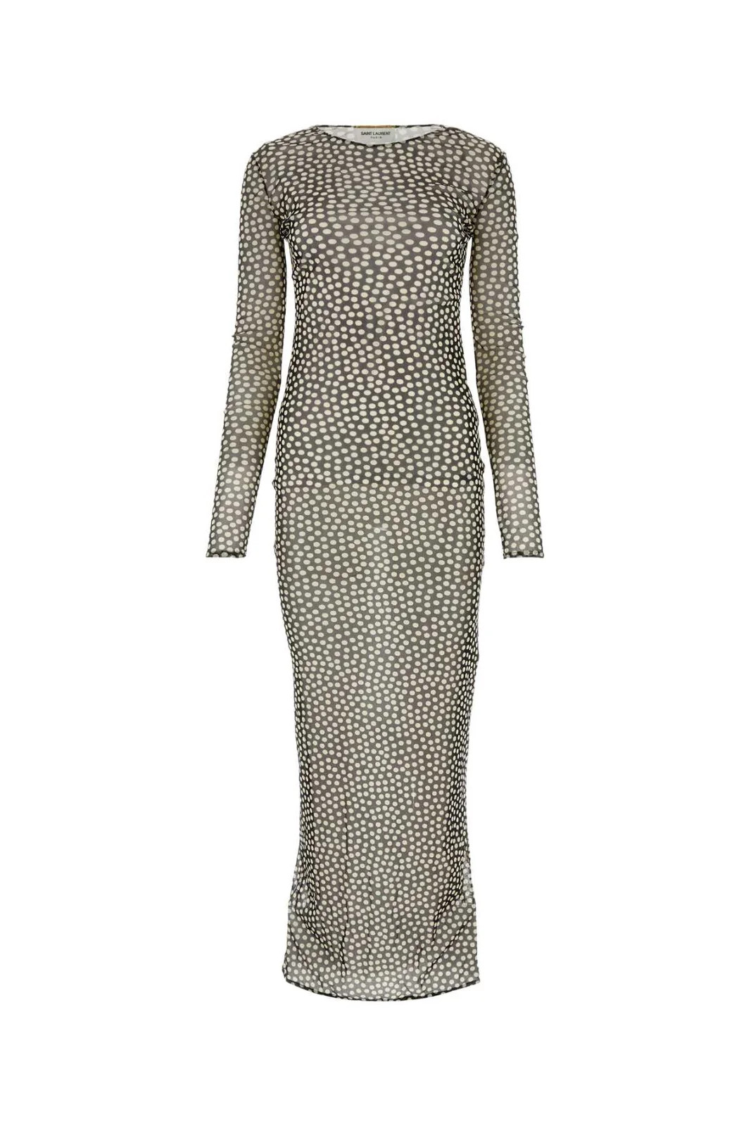 Saint Laurent Polka Dot Printed Long-Sleeved Maxi Dress | Cettire Global