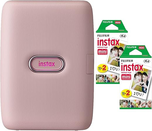 Fujifilm Instax Mini Link2 Smartphone Printer (Soft Pink) Bundle with Fuji Instax Mini Film Pack ... | Amazon (US)