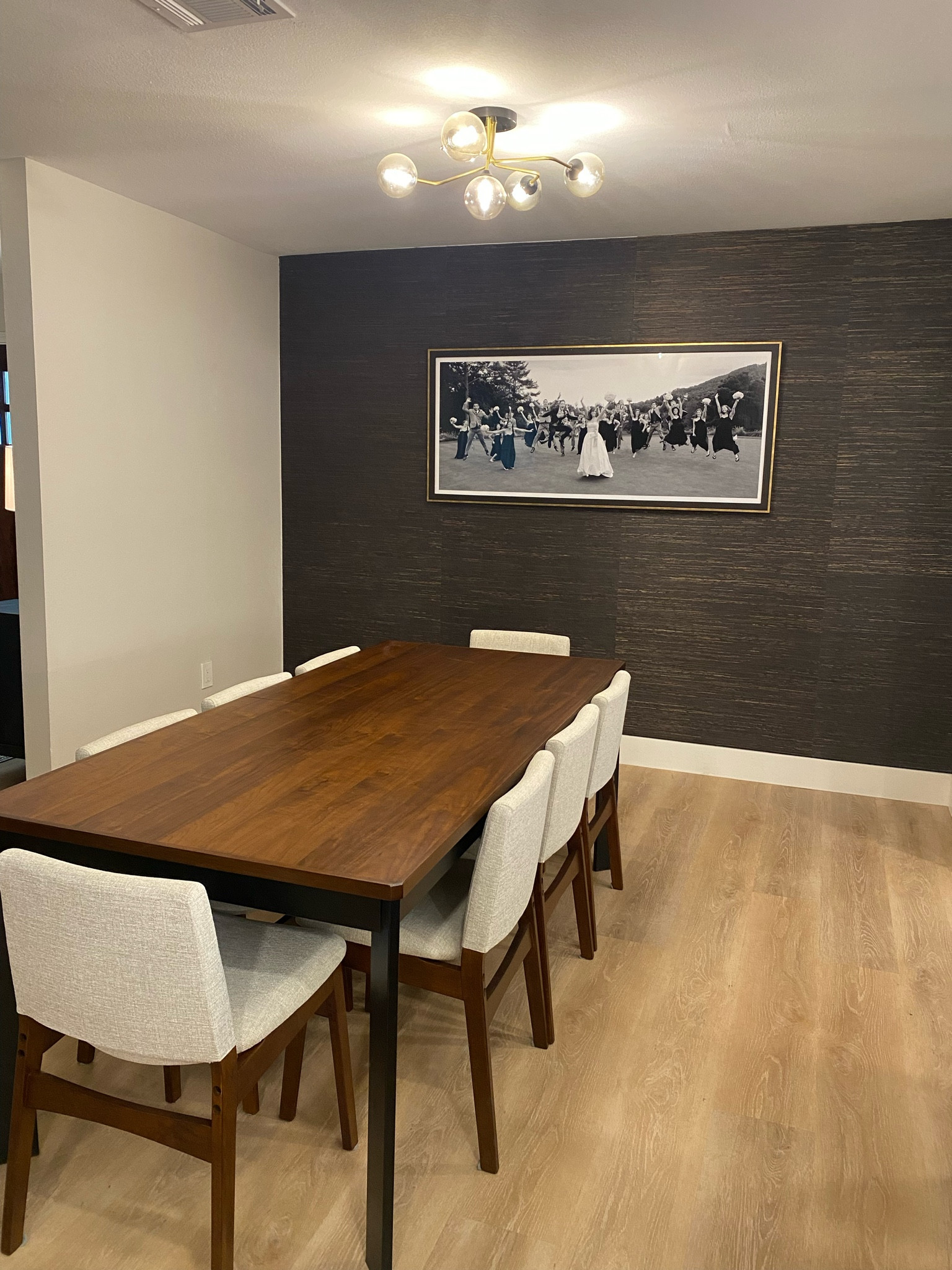 The beginnings of a dining room! I adore this table & chairs from Article and the grasscloth wallpaper from Home Depot!

#LTKHome