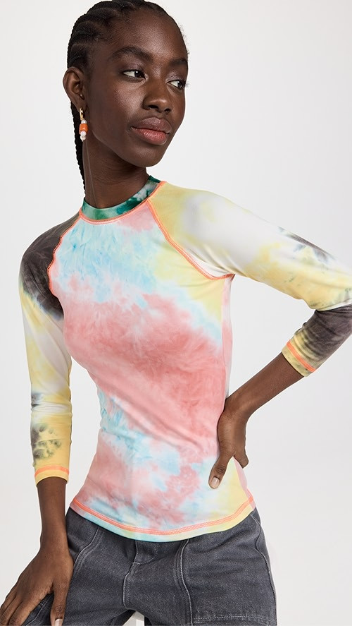 Mixed Tie-Dye Raglan Long Sleeve Top | Shopbop