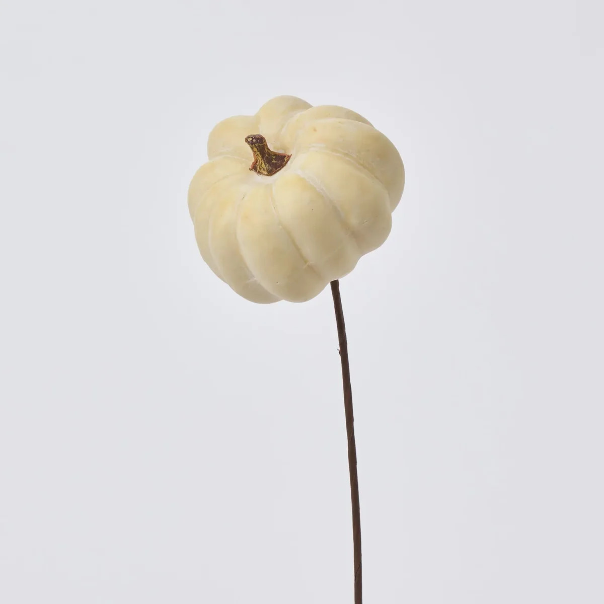 Mini Cream Pumpkin Faux Fall Stem - 12" | Darby Creek Trading