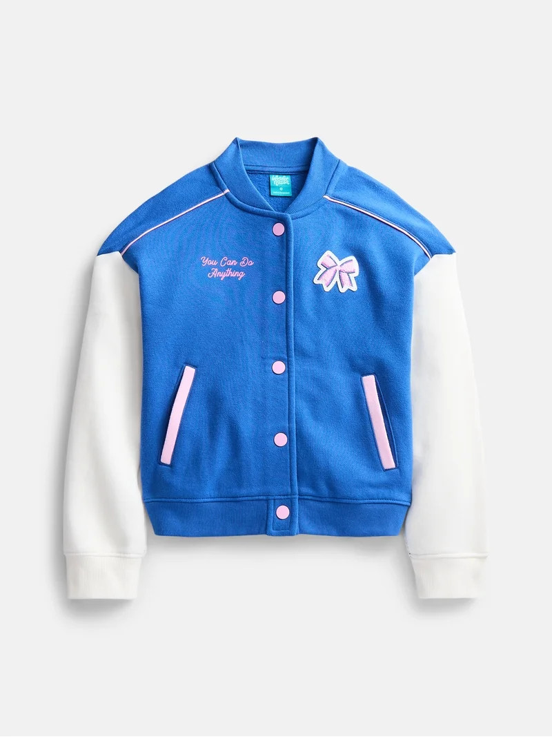 Wonder Nation Little Girls Bomber Jacket, Sizes 4-10 | Walmart (US)