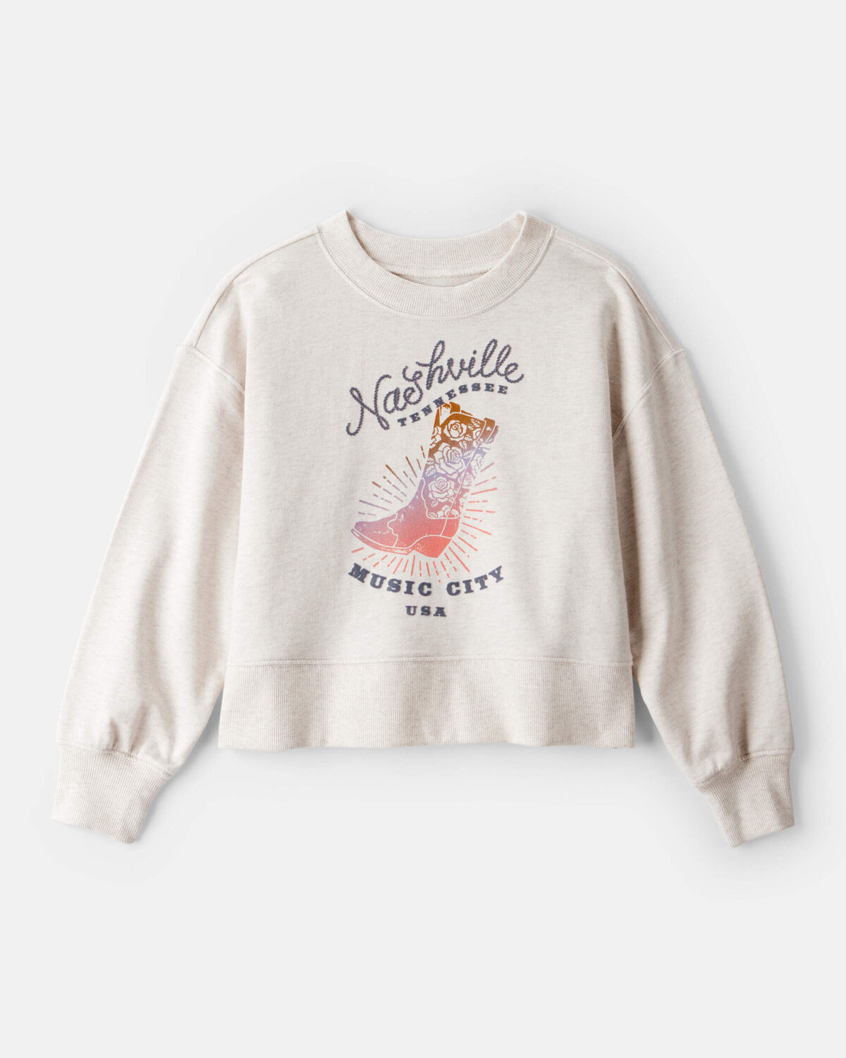 Girls Nashville Western Cotton Long-Sleeve Pullover Sweatshirt - Ivory | Carter's Inc