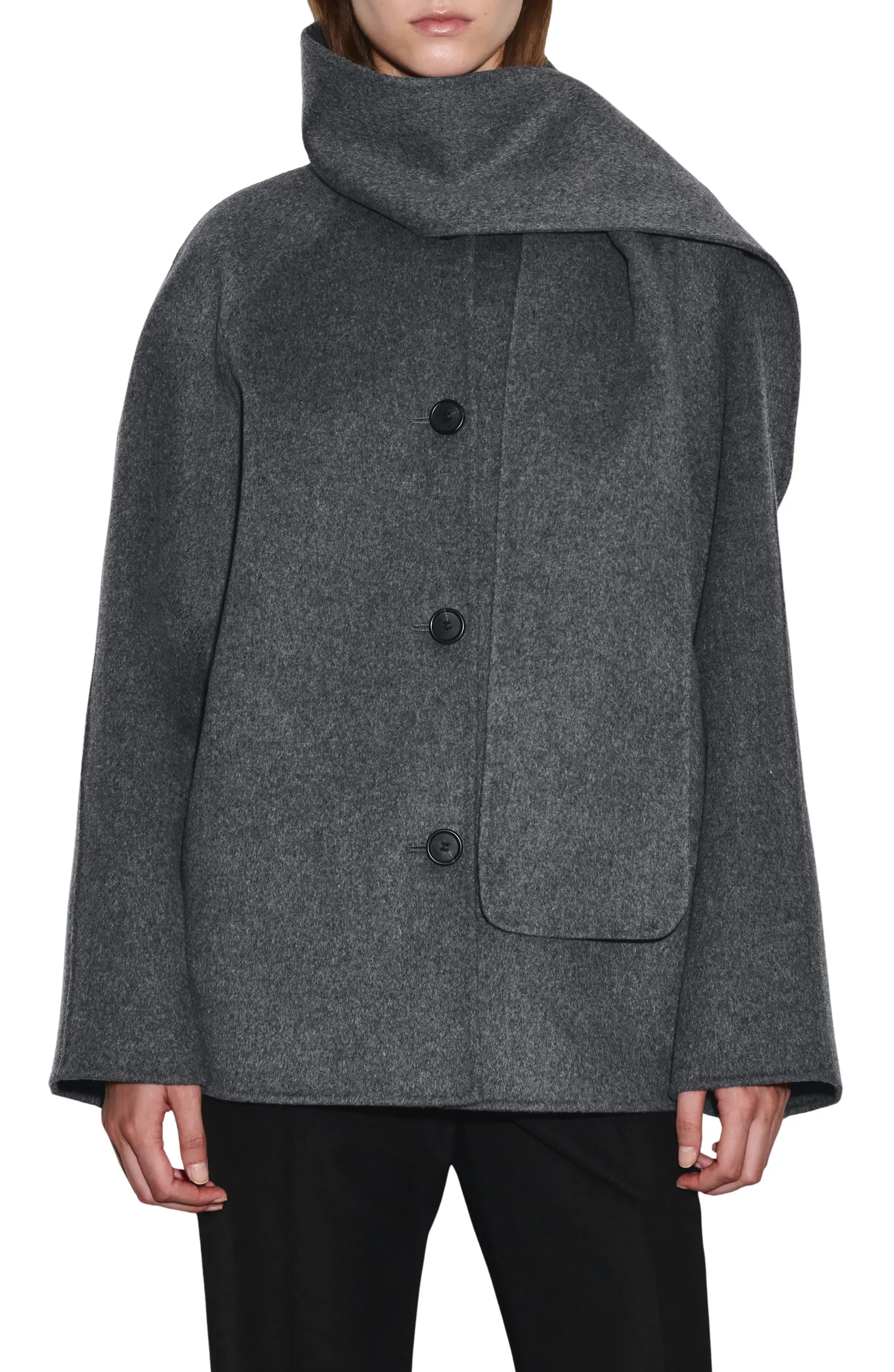 Chop Double Face Wool Blend Scarf Jacket | Nordstrom