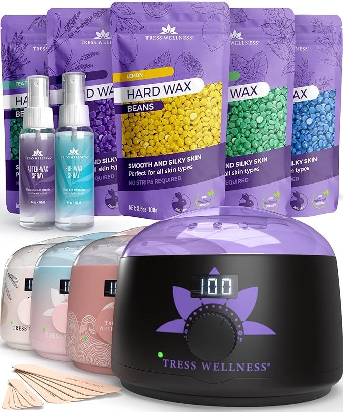 Tress Wellness Waxing Kit for Brazilian wax +Wax Warmer +Easy to use +For Sensitive skin | Amazon (US)