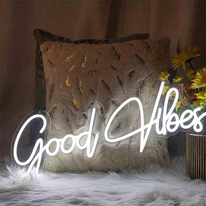 Large Good Vibes Neon Sign-Neon Lights for Wall Decor 24 x 9 inch Dimmable Goodvibes Led Neon Sig... | Amazon (US)