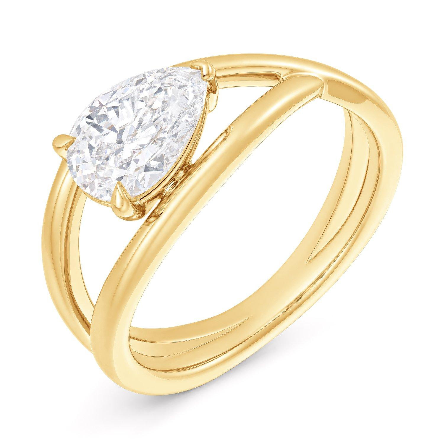 9ct Yellow Gold Pear Shaped Lab Grown Diamond Ring | Beaverbrooks