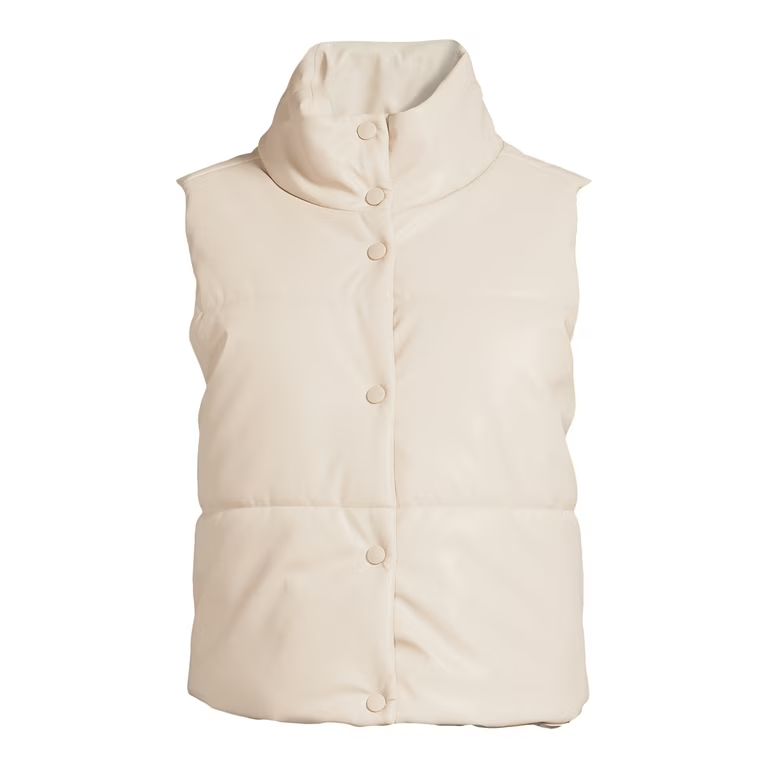 No Boundaries Juniors Standard and Plus Puffer Vest, Sizes XS-4X - Walmart.com | Walmart (US)