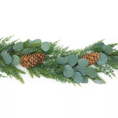 Style Me Pretty 72-Inch Artificial Pine and Eucalyptus Garland in Green/Brown | Bed Bath & Beyond | Bed Bath & Beyond