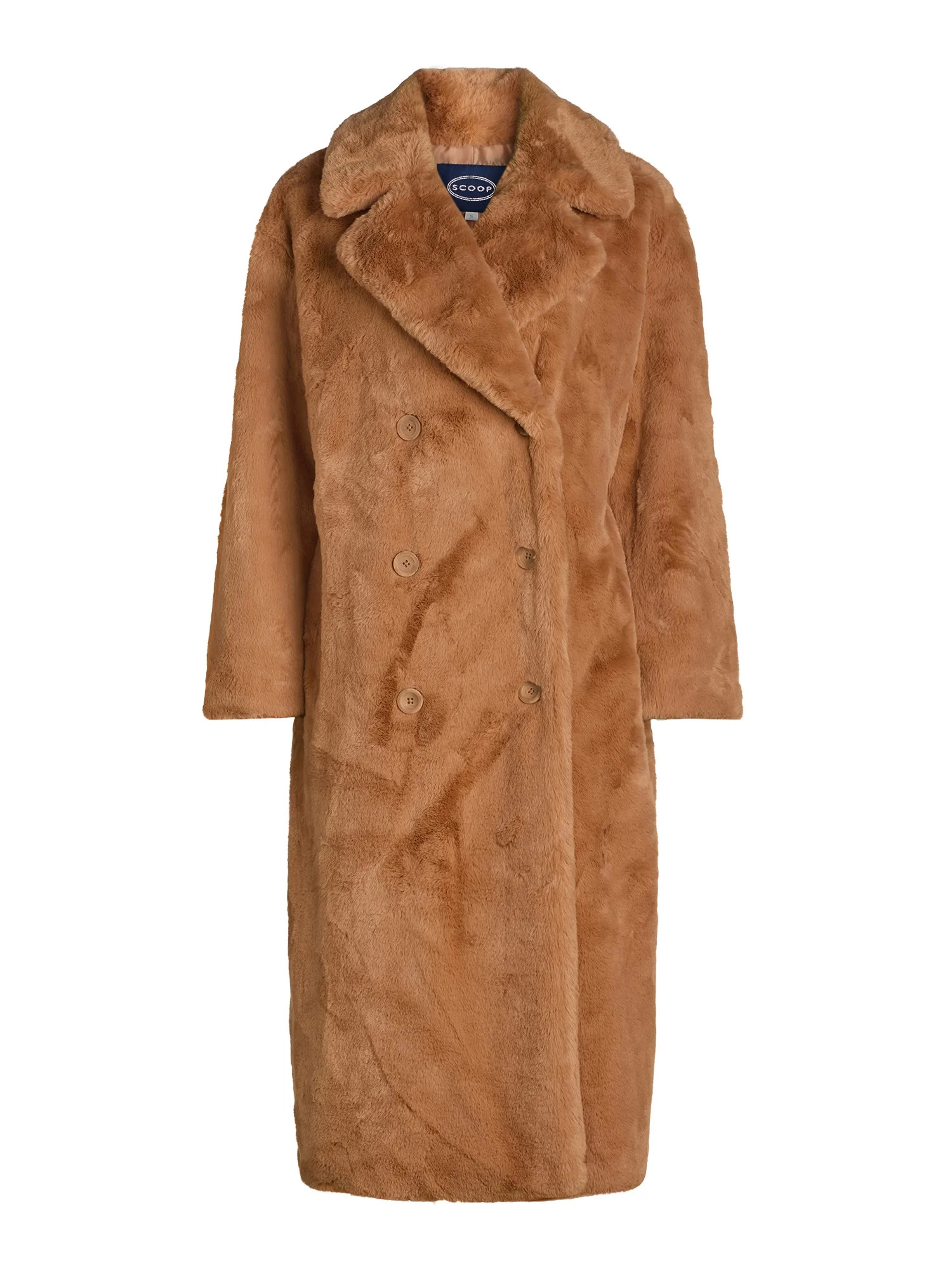 Scoop Women's Faux Fur Oversized Maxi Coat, Sizes XS-XXL | Walmart (US)