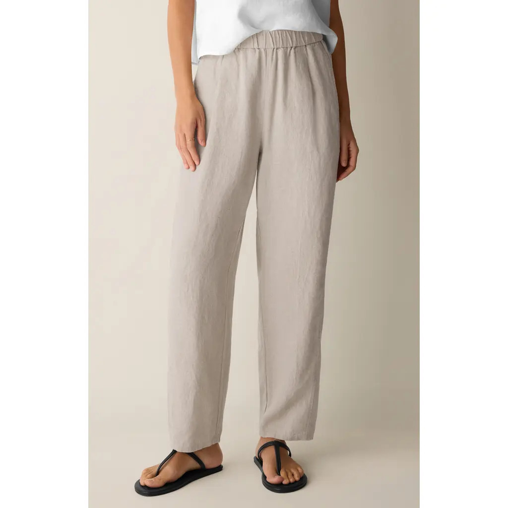 Eileen Fisher Pleated Organic Linen Lantern Pants in Undyed Natural at Nordstrom, Size Xx-Small | Nordstrom