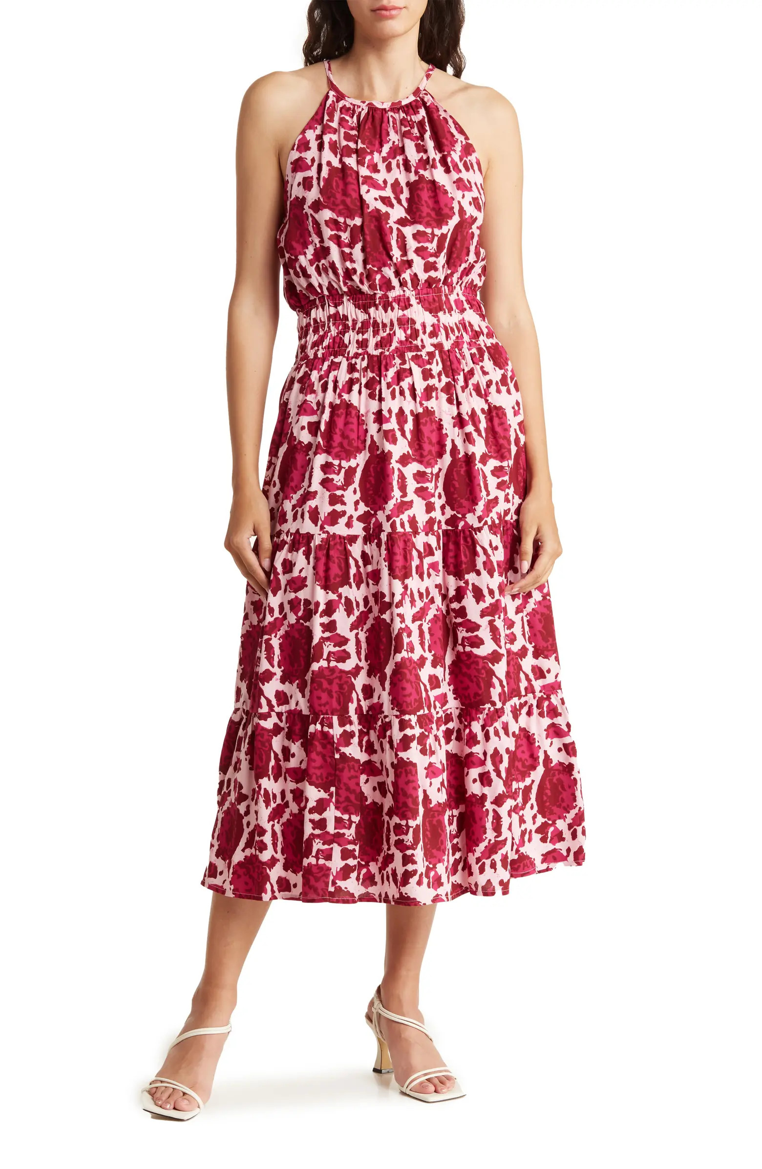 Floral Halter Neck Midi Dress | Nordstrom Rack