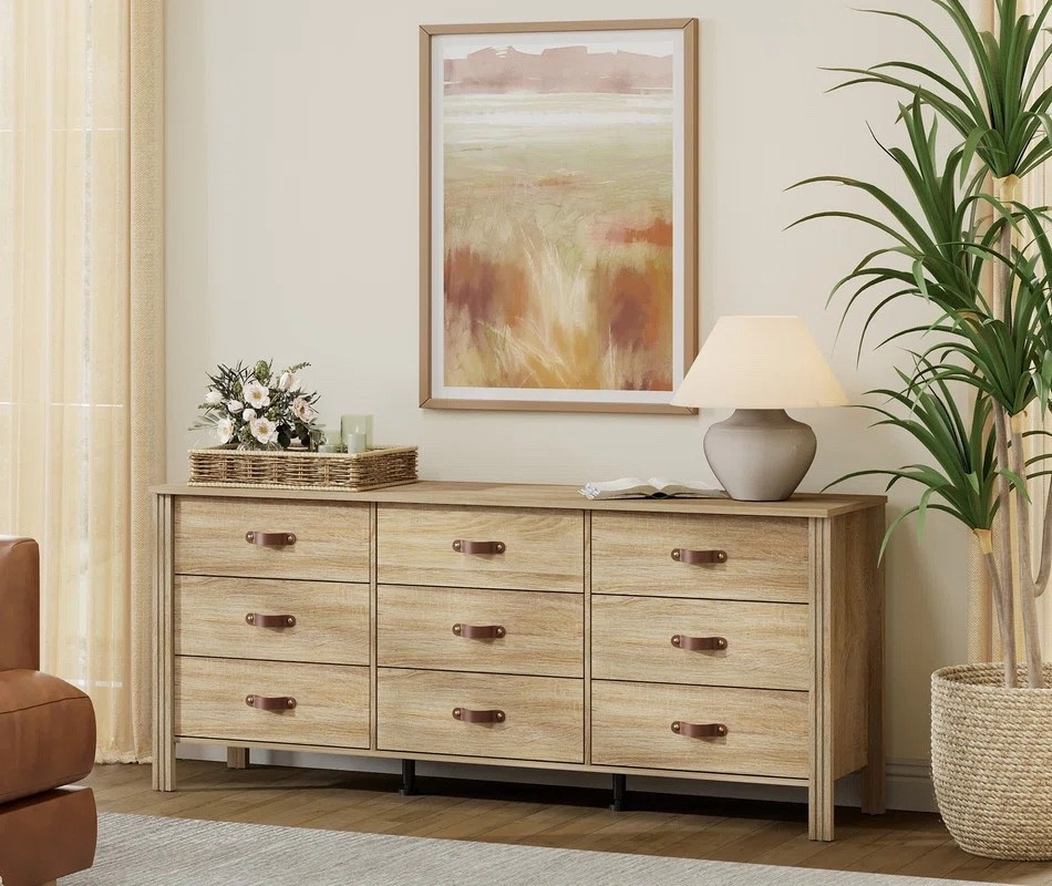 This 62” oak sideboard is the perfect mix of storage and natural warmth 🌿 With nine drawers and a sleek modern design, it’s ideal for organizing any space — from dining room to bedroom. The light oak finish adds a cozy, Scandinavian-inspired touch to your home decor.
✨ Now $239.99 (40% off – save $159!) at Wayfair!