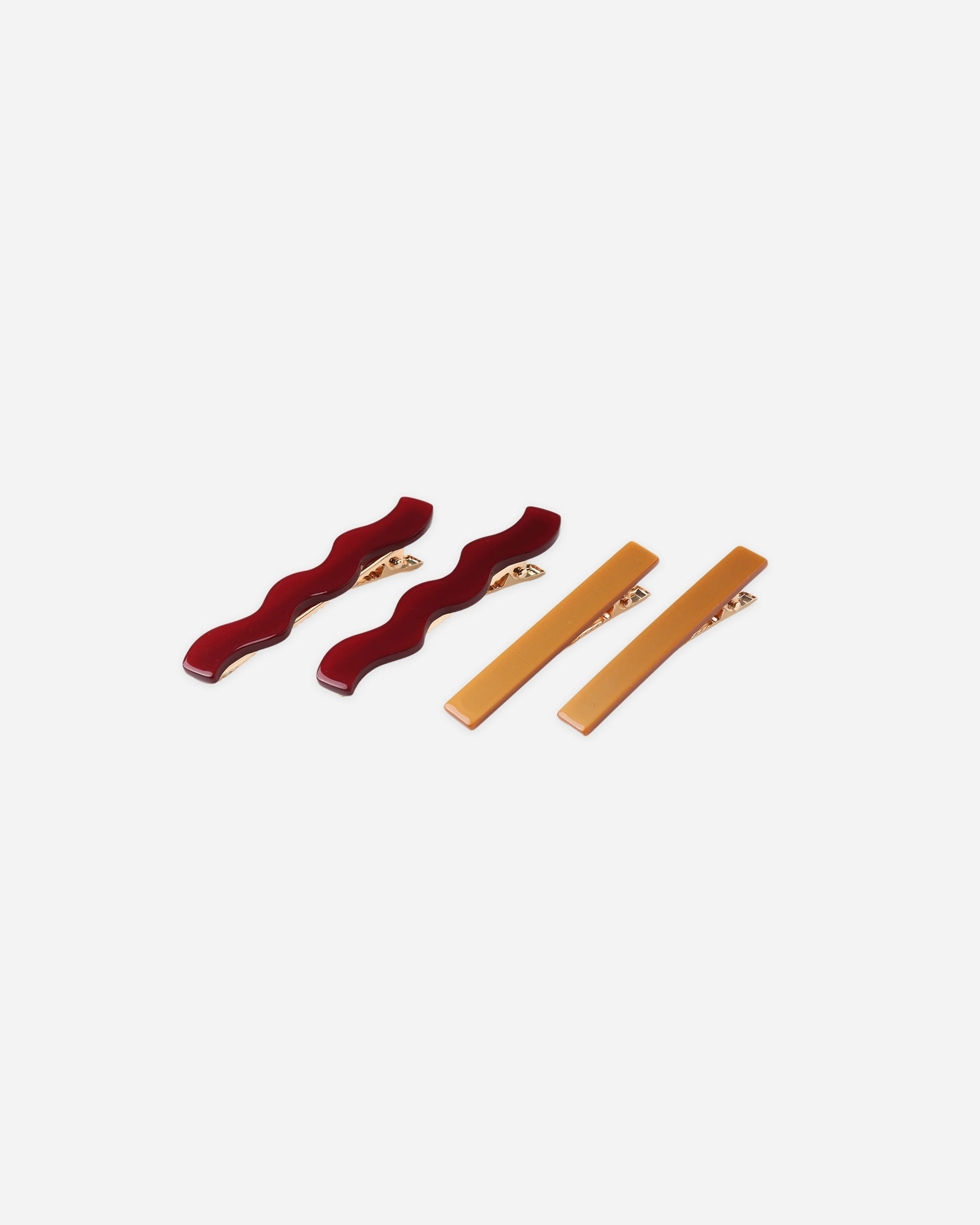 Wavy Clip Set || Burgundy, Golden | Rylee + Cru