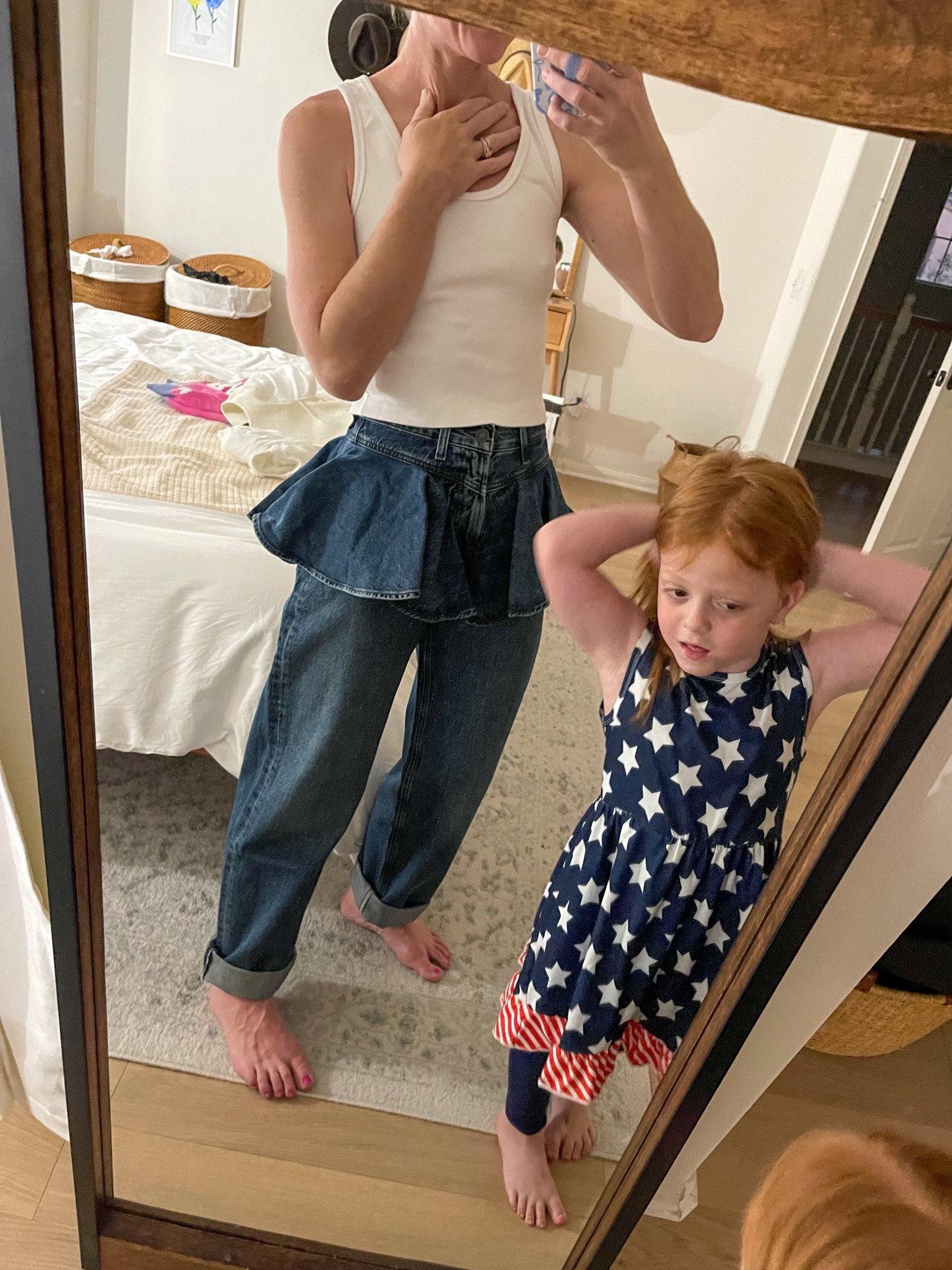 Peplum jeans?! YES. They’re not for everyone but I kind love them. They fit TTS, wearing a 25. They do have a long inseam so I’ll definitely get them hemmed. 