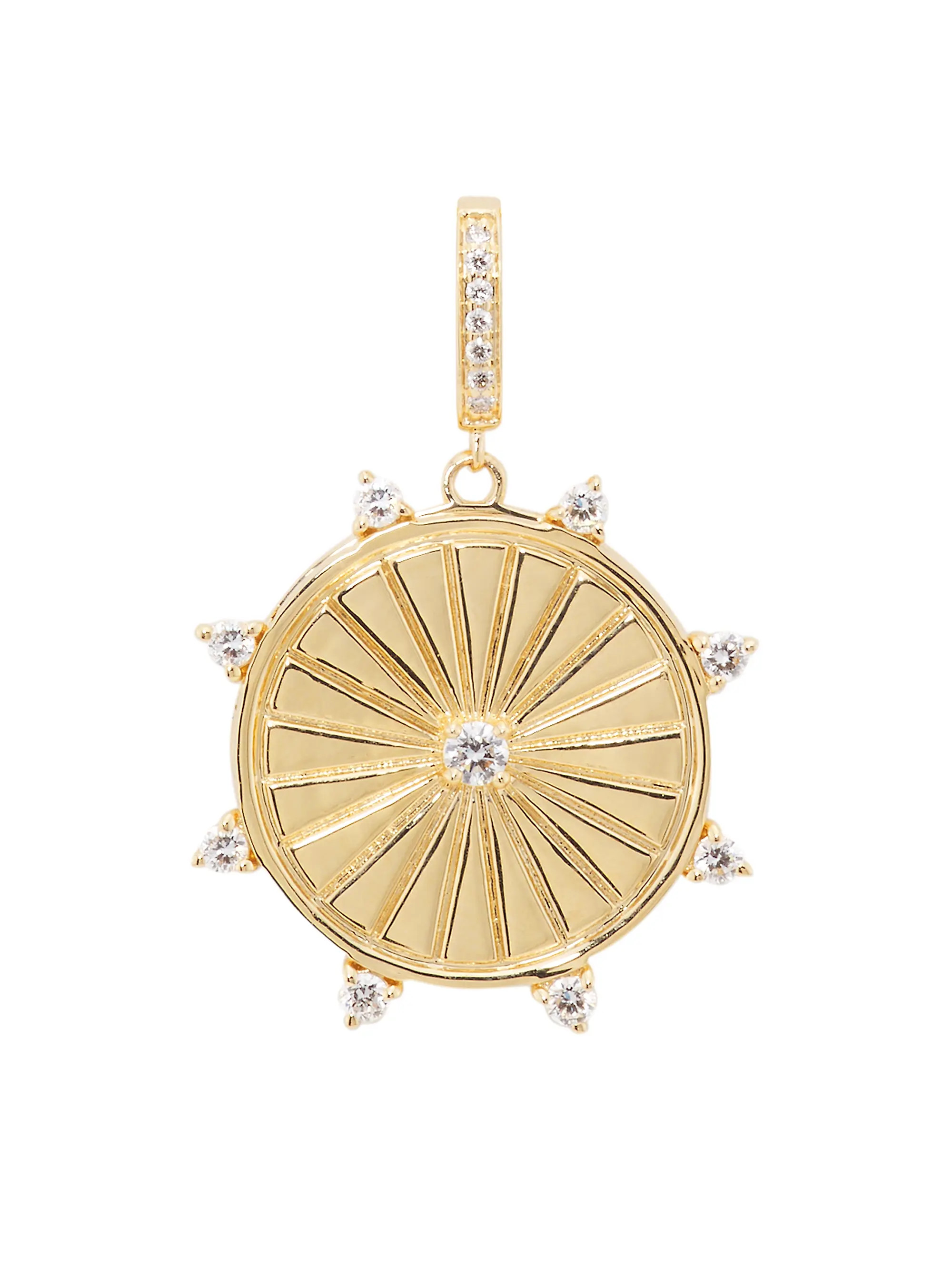 14K Yellow Gold & 0.36 TCW Diamond Fluted Locket | Saks Fifth Avenue