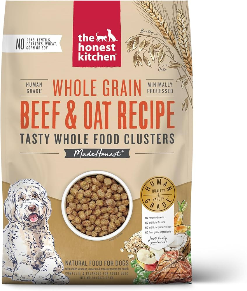 The Honest Kitchen Human Grade Whole Food Clusters Dry Dog Food - Whole Grain Beef & Oats, 20 Pou... | Amazon (US)