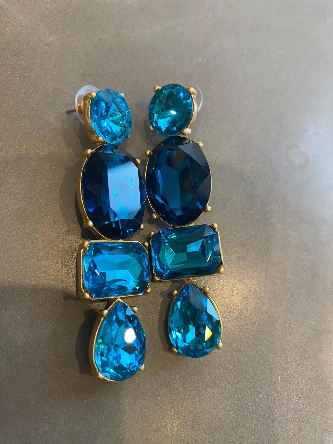 Oscar De La Renta Blue Crystals Earrings Gold Plated Luxury Gift for Her Mother Daughter Sister B... | Etsy (US)