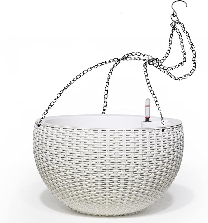 13.5 Inch Large Self Watering Hanging Planters Indoor Outdoor, Thickened Hanging Basket Flower Pl... | Amazon (US)