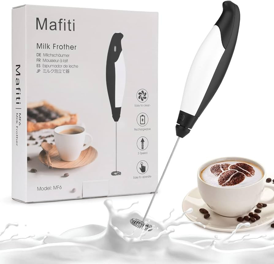 Mafiti Milk Frother coffee Frother Bigger Handle Handheld Electric for Milk Foaming, Latte/Cappuc... | Amazon (US)
