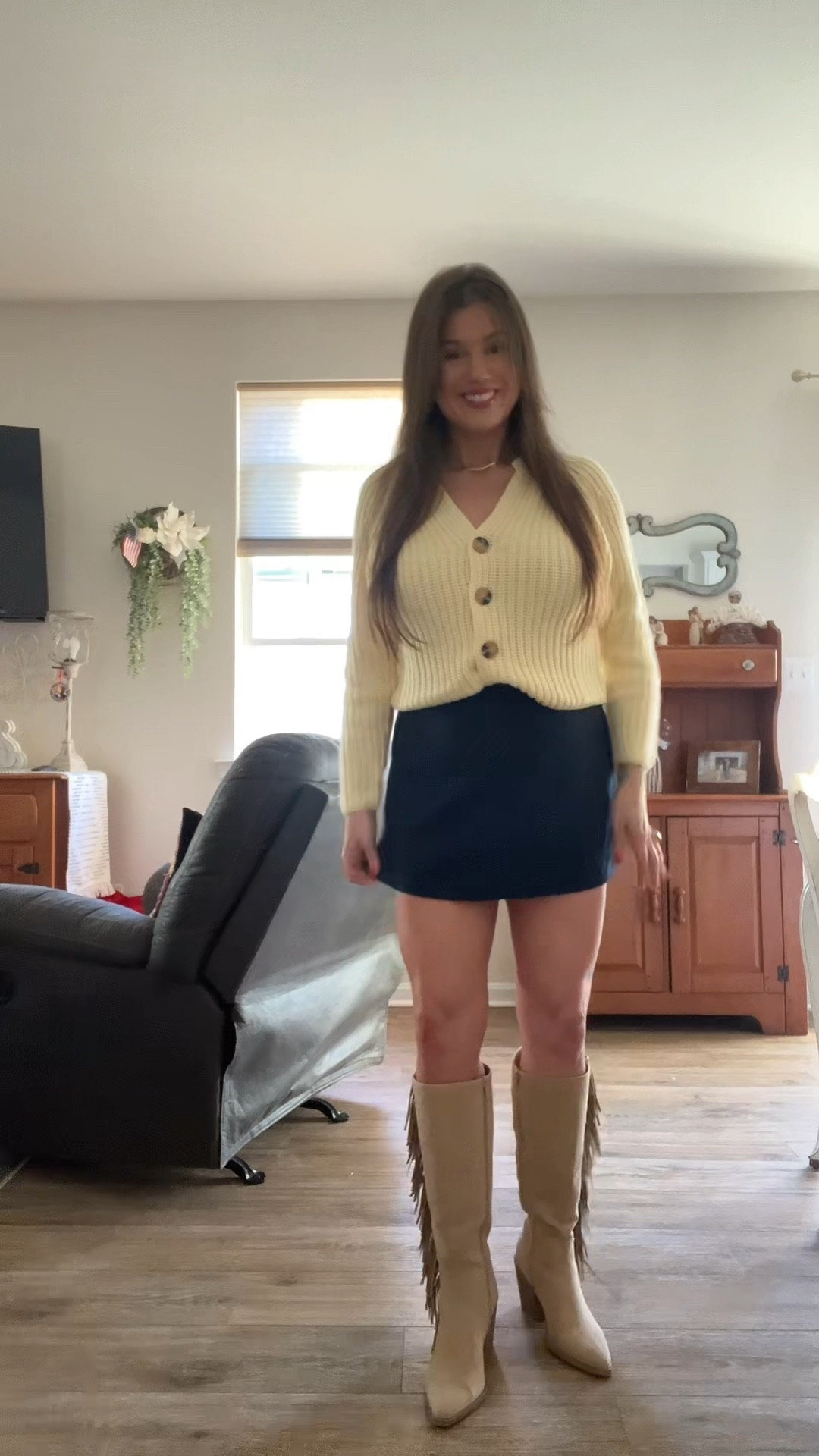 Skort + sweater 💛 Walmart + Kohl’s 

Sweater: small
Skort: medium 
Boots: 7

#LTKSaleAlert #LTKootd #LTKU