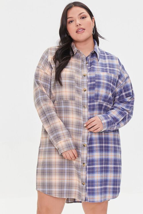 Plus Size Reworked Plaid Shirt Dress | Forever 21 (US)