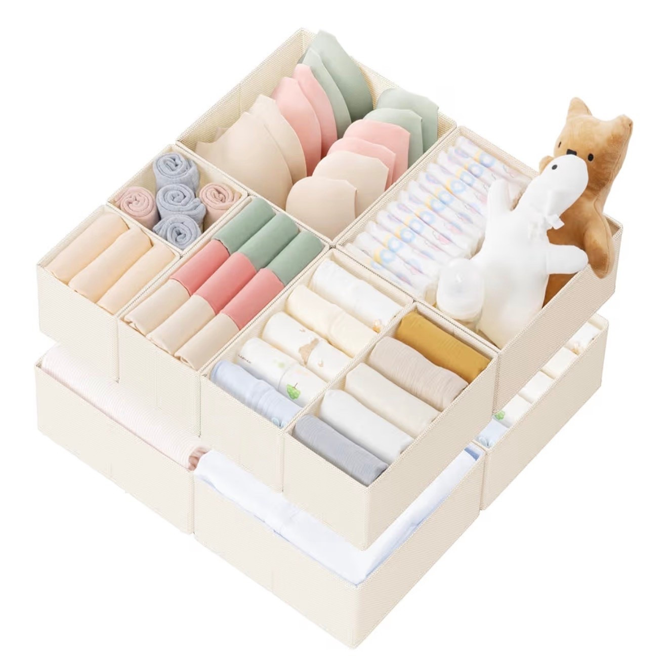 Criusia Drawer Organizer Clothes, 10 Pack Dresser Organizer for Baby Clothes, Underwear, Sock- Foldable Closet Organization and Storage Dividers Bins for Nursery, Bedroom (Beige)

#LTKBaby #LTKKids #LTKmomlife