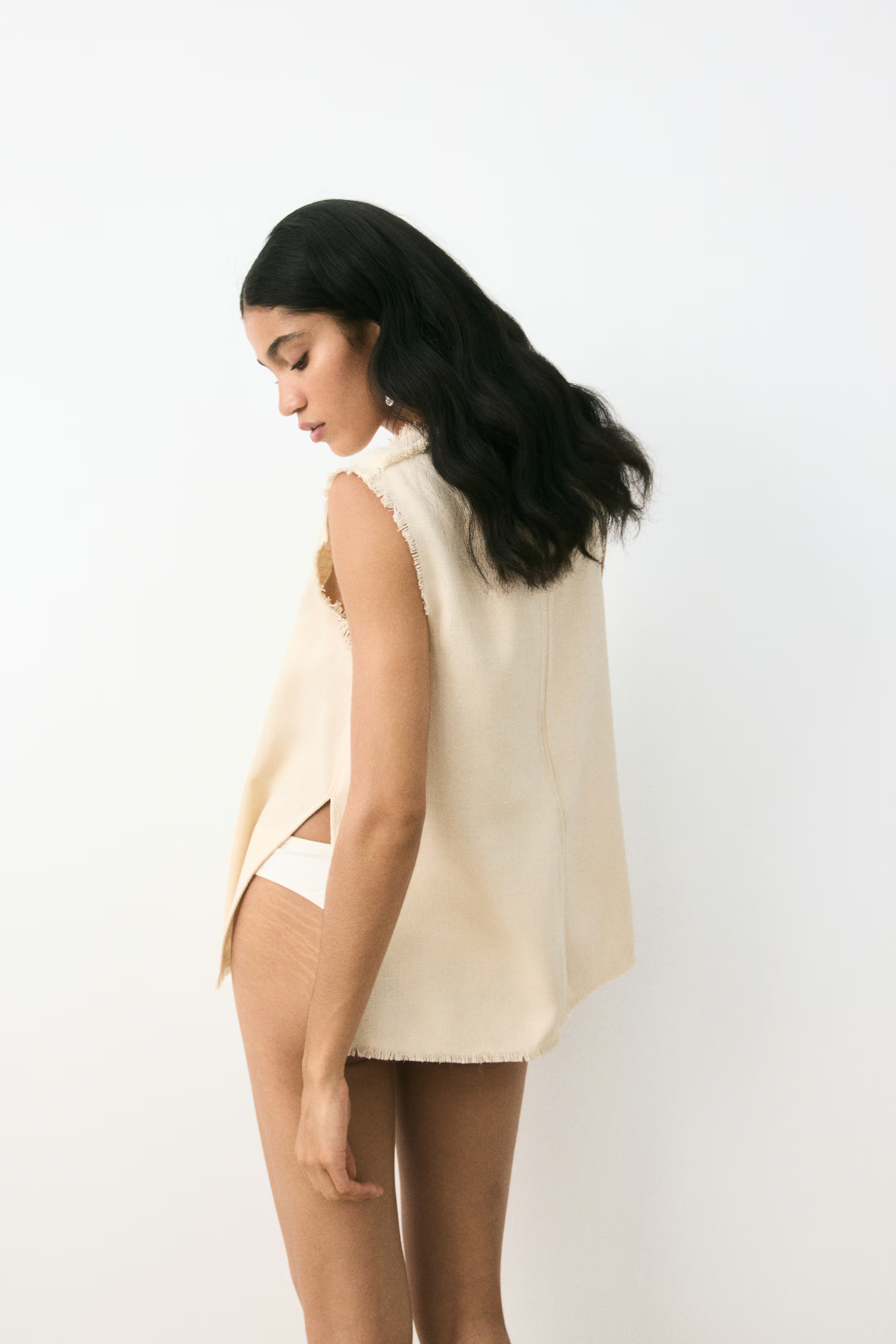 Frayed-edge twill top | H&M (UK, MY, IN, SG, PH, TW, HK)