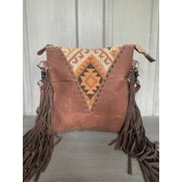 Western Aztec Fringe Leather Purse | Etsy (US)