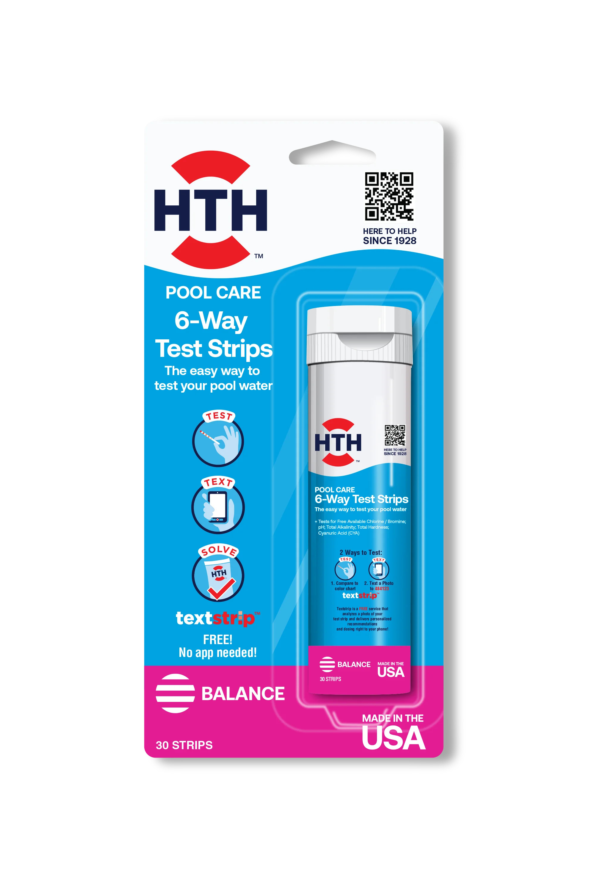 HTH Pool Care 6-Way Test Strips for Swimming Pools, 0.5 lb. Contains 35 Strips - Walmart.com | Walmart (US)