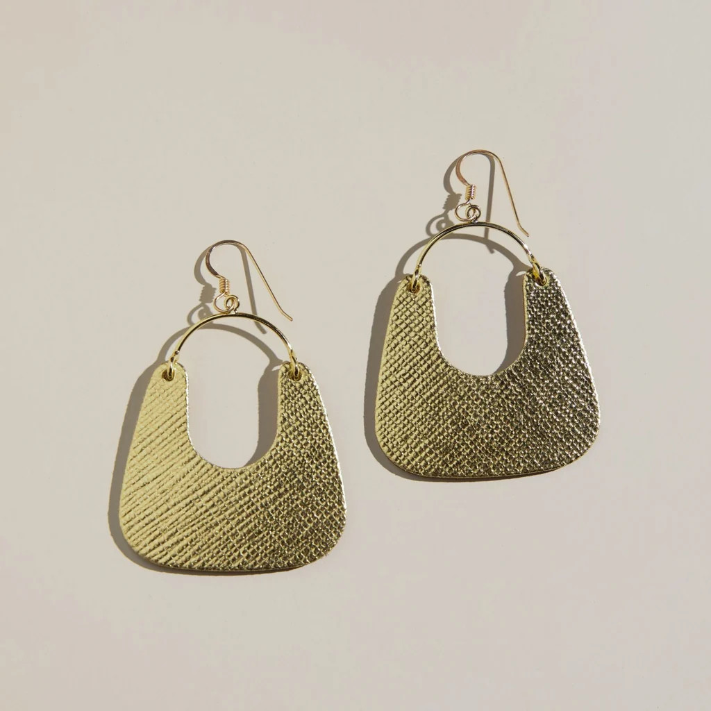 Gold Leaf Noras | Nickel and Suede