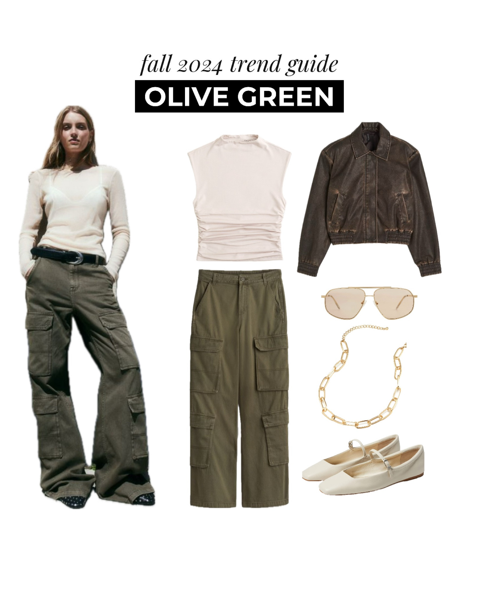Fall trend: olive green 🫒 obsessed with these cargo pants from H&M. Size up for a baggier fit! 

#LTKFindsUnder50 #LTKFindsUnder100 #LTKStyleTip