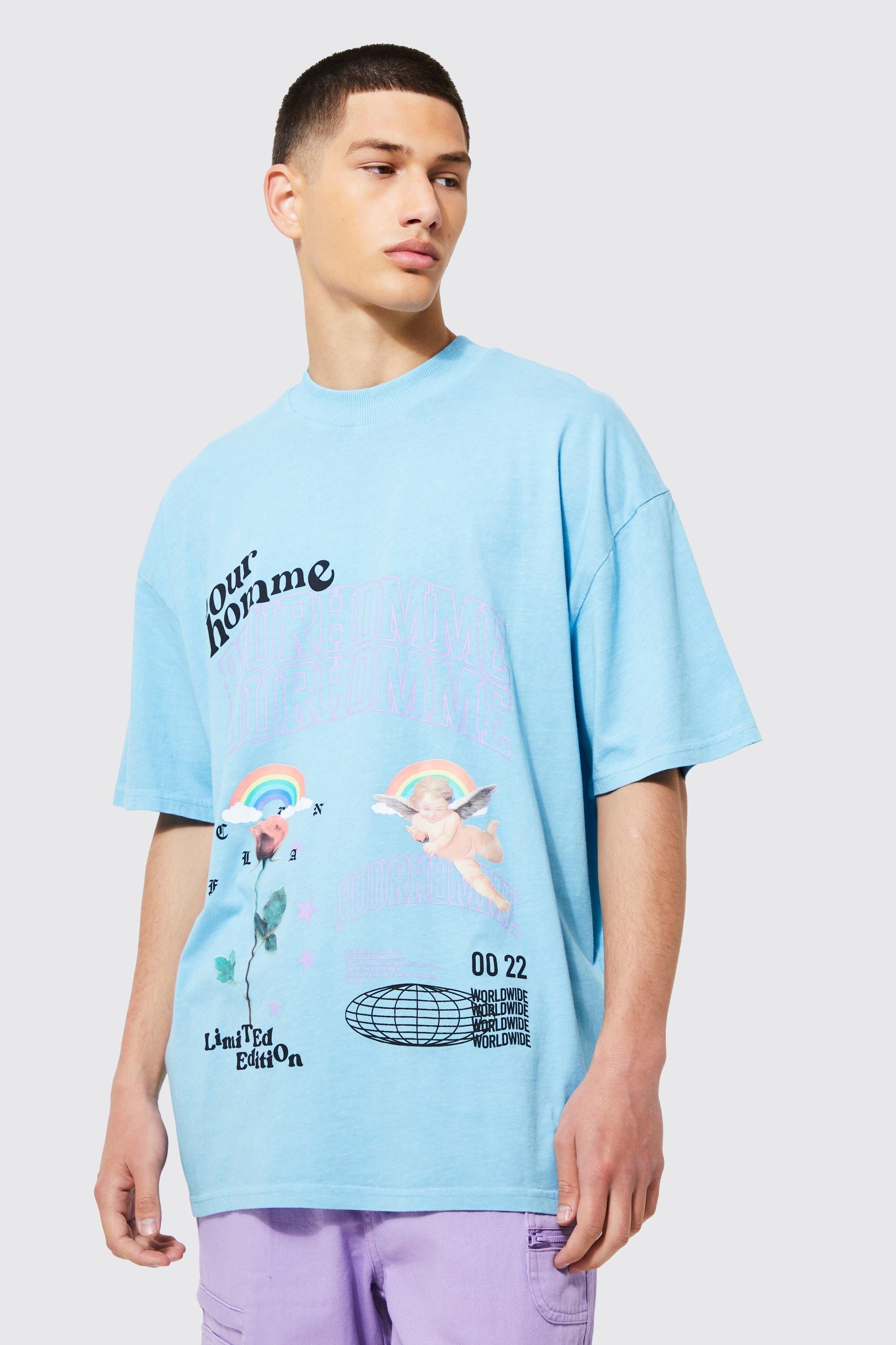 Oversized Extended Neck Graphic T-shirt | boohooMAN (US & CA)