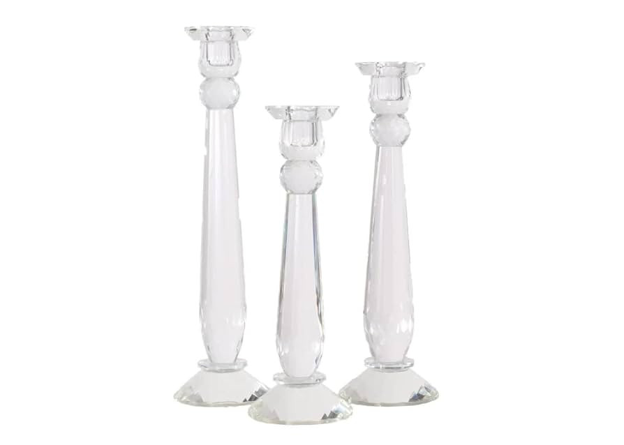Crystal Candlesticks — by Alice Lane Home Collection — Set of 3 — Decorative Candle Holders... | Amazon (US)