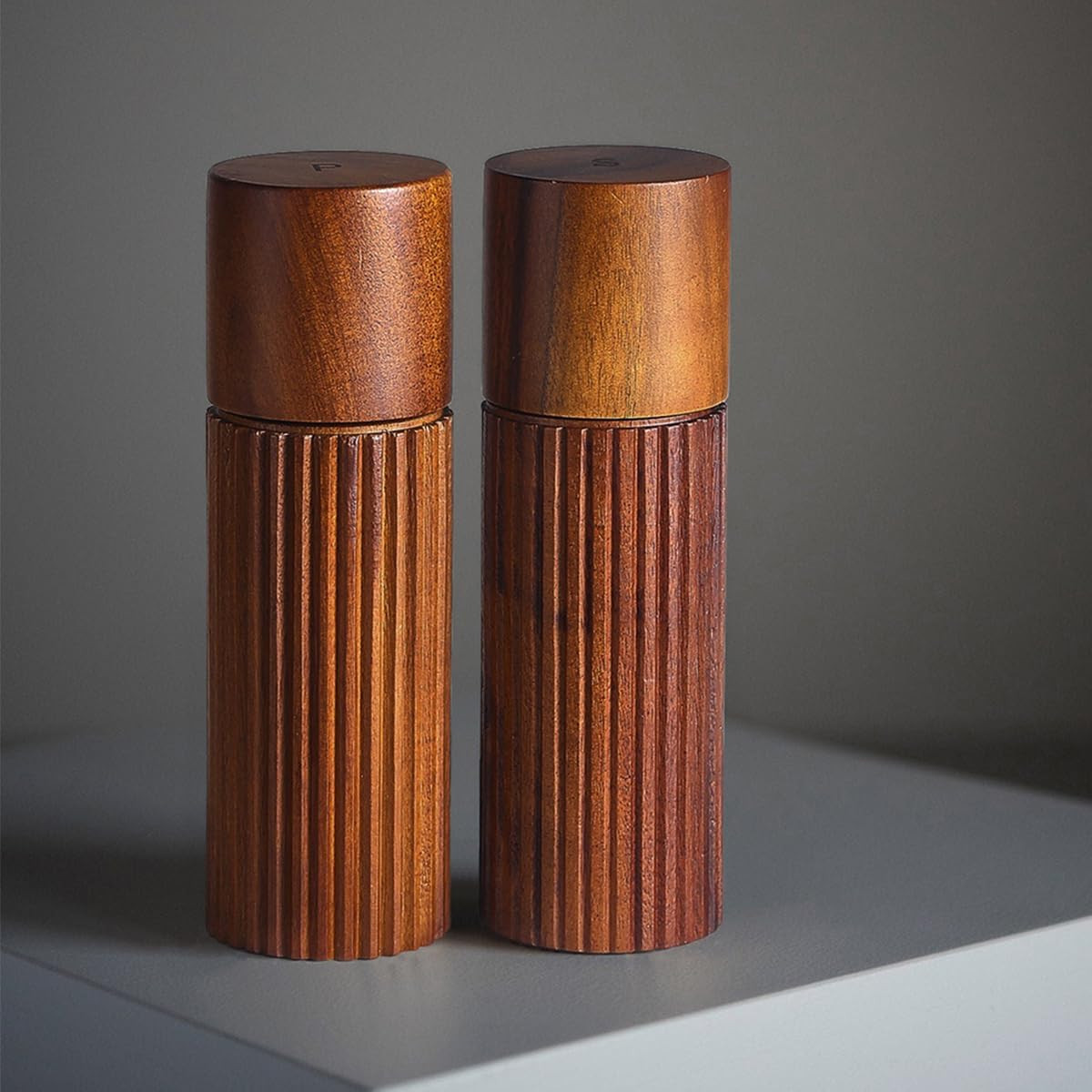 Acacia Wood Salt and Pepper Grinder Set with Ceramic Grinder | Amazon (US)
