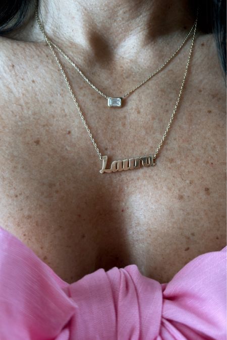 Name necklace in 14k gold 
Customize font, type of metal, size and more!
This is a great gift idea! 

#LTKfamily #LTKGiftGuide #LTKstyletip