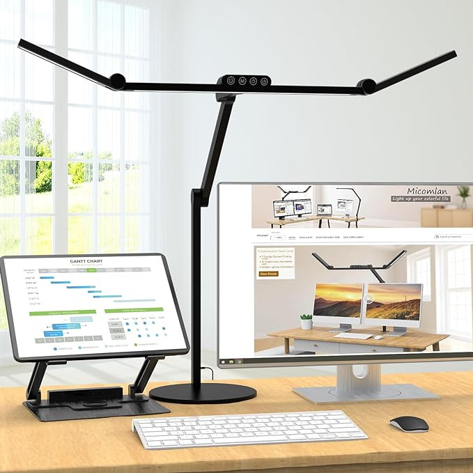 Micomlan Architect Desk Lamp with Atmosphere Lighting, Adjustable Led Desk Light for Home Office ... | Amazon (US)