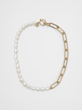 Pearl Chain Link Necklace | Banana Republic Factory
