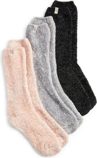 UGG® Leda Assorted 3-Pack Sparkle Crew Socks | Nordstrom | Nordstrom