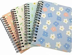4 Pack A6 Spiral Notebook Journal,Wirebound Ruled Sketch Book Notepad Diary Memo Planner,A6 Size(... | Amazon (US)