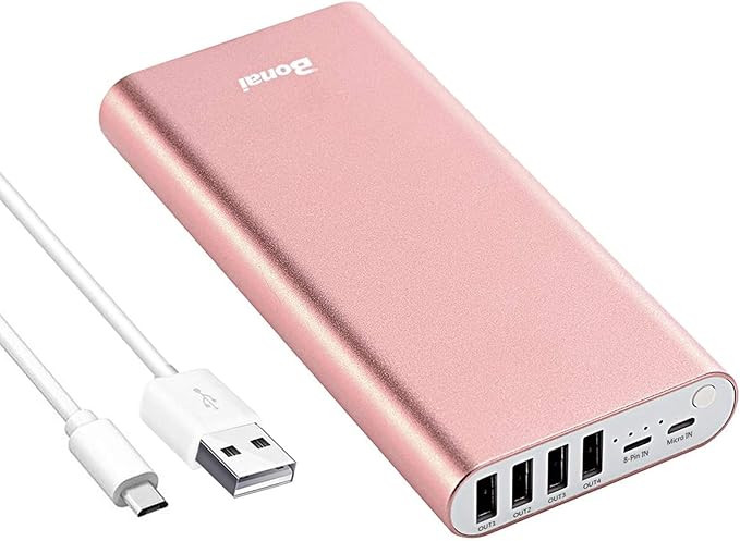 Portable Charger, BONAI 20000mAh Power Bank, 4-Port Output Aluminum Polymer Portable Battery Char... | Amazon (US)