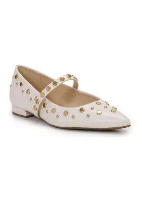 Jessica Simpson Women's Kiann Studded Flats, White, 8.5M | Belk