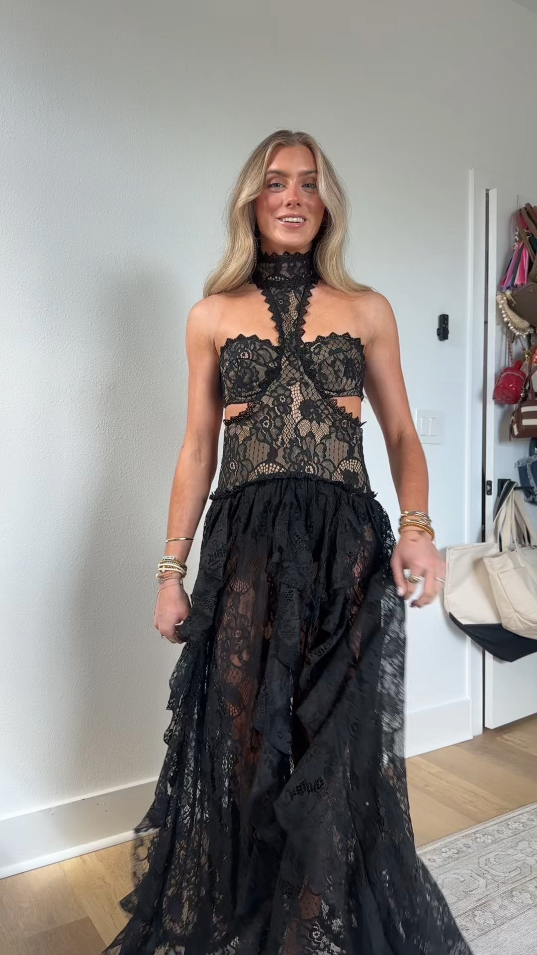 @12th Tribe 12thTribe size XS my code is SLOANEV10. trip means mandatory girls dinners and tons of group pictures. We don't make the rules, we just help you to look your best for them. Introducing the Black Lace Drop Waist Maxi Dress,  and she’s named Princesa for a reason. With a bustier bodice, lacey sheer drop waist skirt with a and high neck detail the Princesa is giving black tie glam

#LTKootd #LTKWedding #LTKSaleAlert